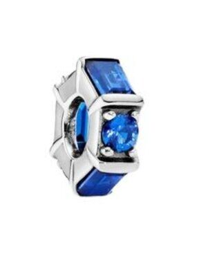 Authentic Pandora Jewelry Blue Ice Cube Spacer Crystal Charm - MINT CONDITION